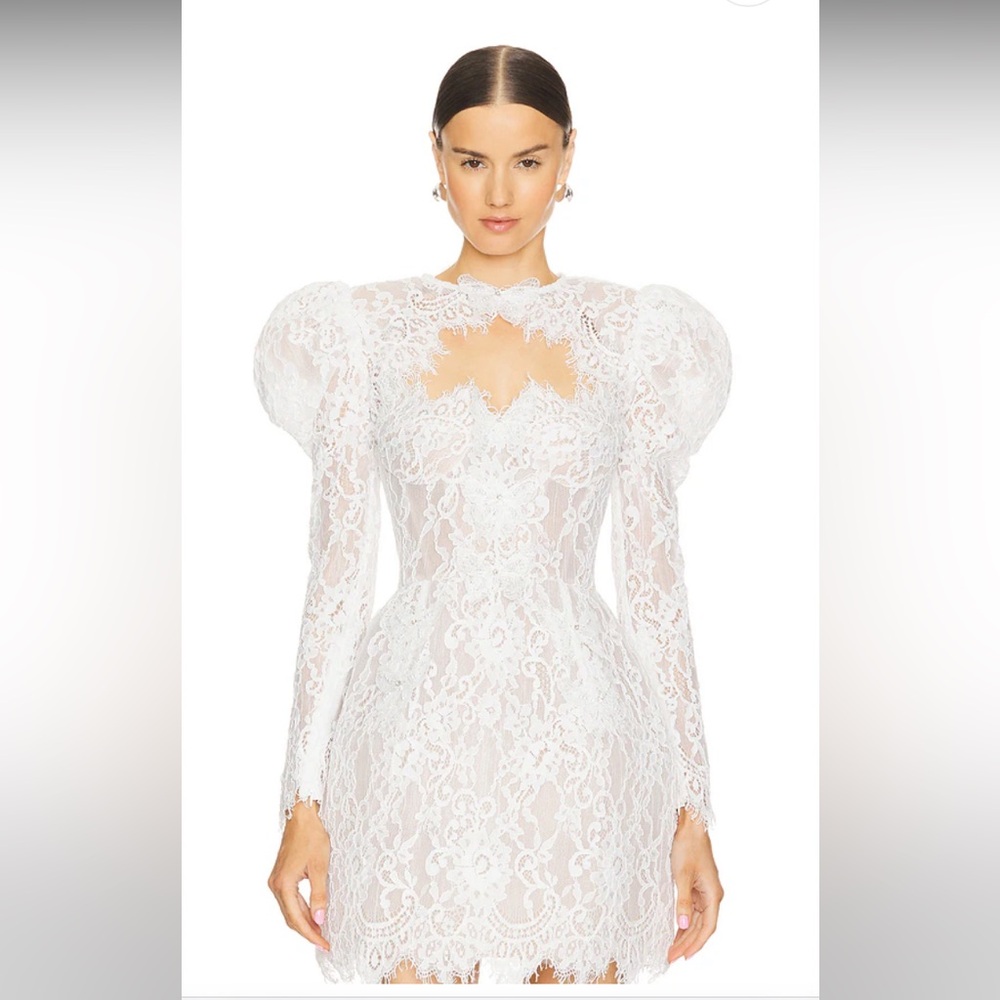 Bronx and Banco Colette Mini Dress with Colette Blanc Lace Bolero White size S